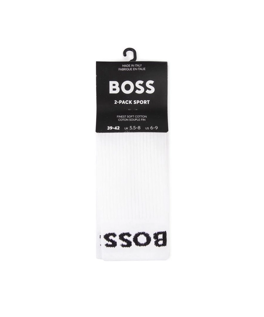Hugo Boss Mens 2 Pack Sport Socks - White - Size Large